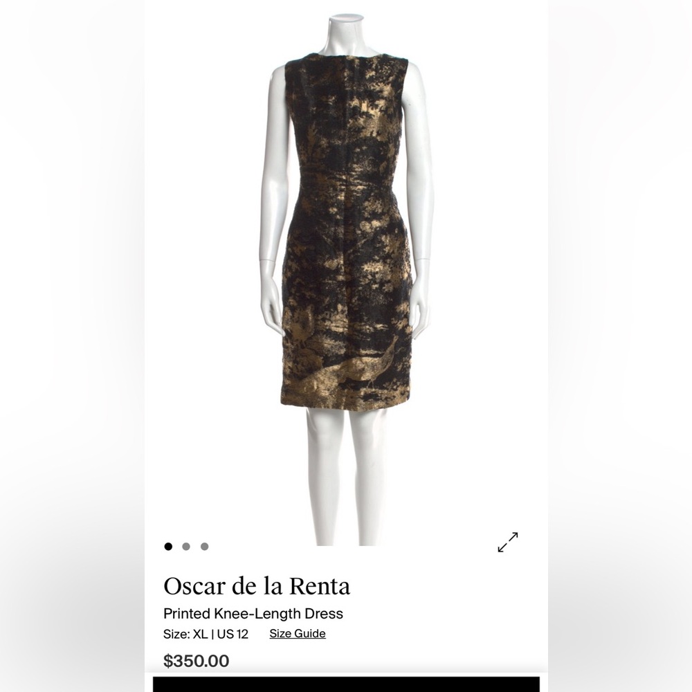 Oscar de la Renta Black and Gold Dress
